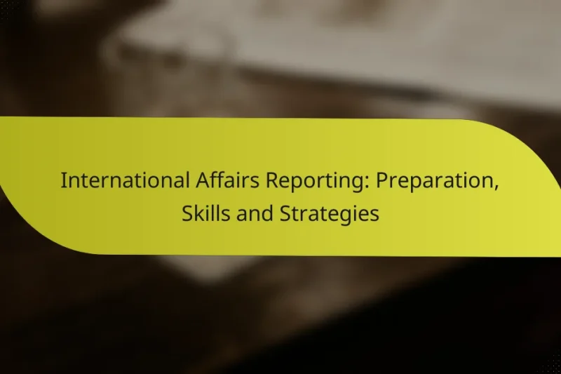 International Affairs Reporting: Preparation, Skills and Strategies