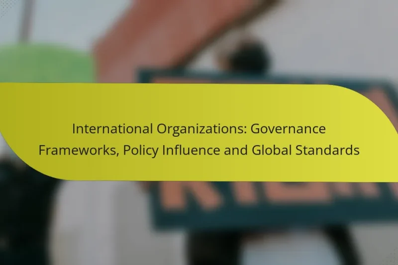 International Organizations: Governance Frameworks, Policy Influence and Global Standards