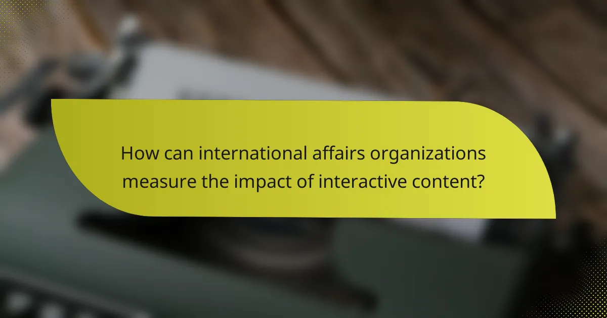 How can international affairs organizations measure the impact of interactive content?