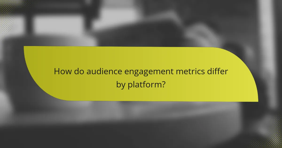 How do audience engagement metrics differ by platform?