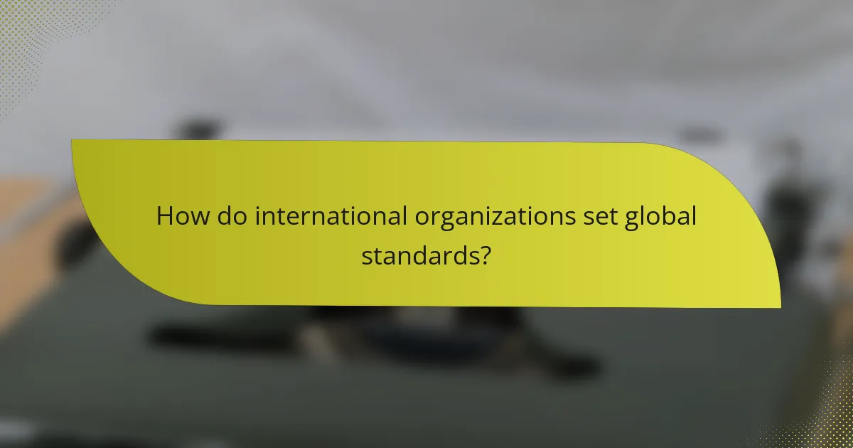 How do international organizations set global standards?
