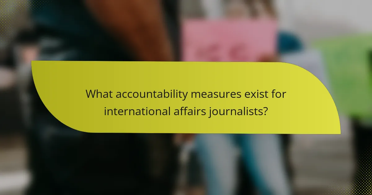 What accountability measures exist for international affairs journalists?
