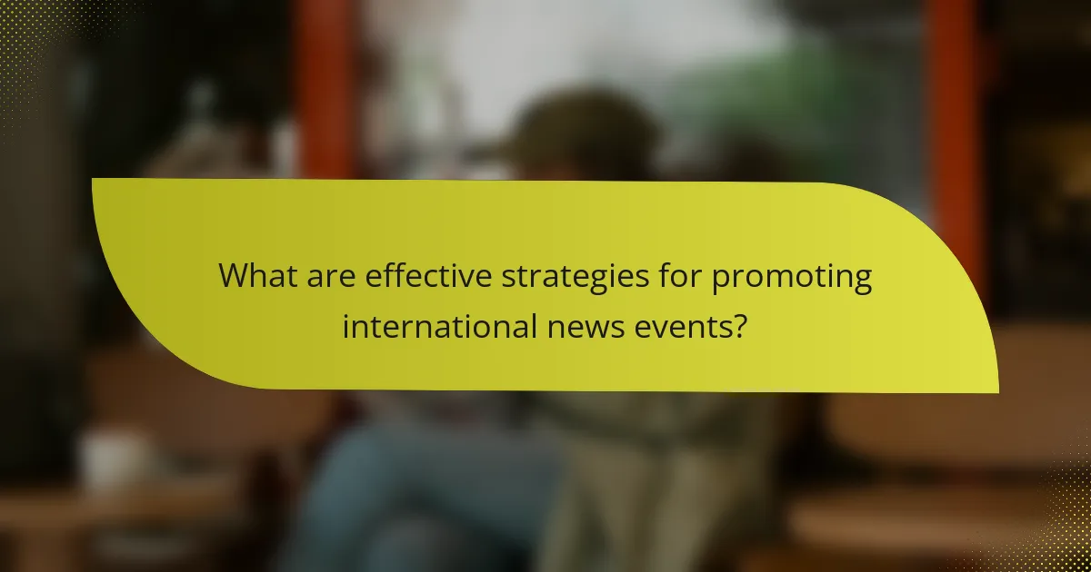What are effective strategies for promoting international news events?