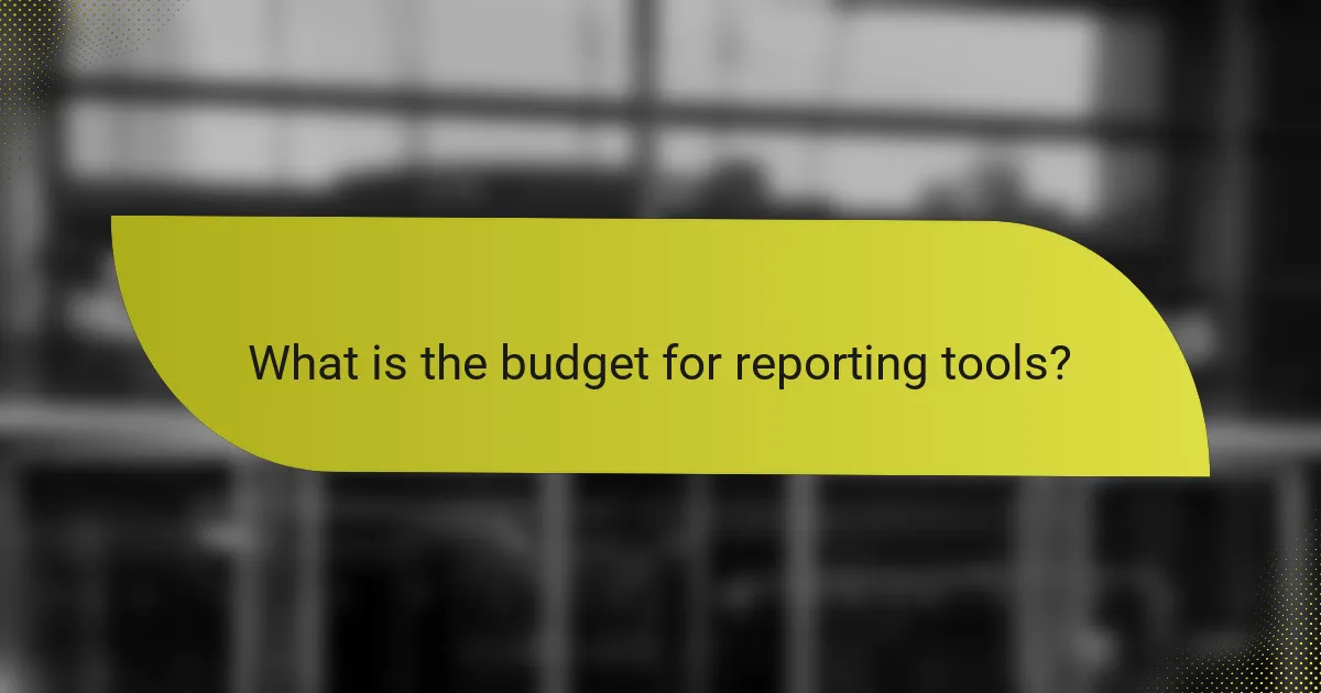 What is the budget for reporting tools?