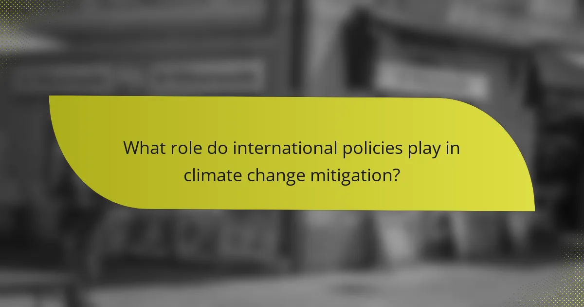 What role do international policies play in climate change mitigation?